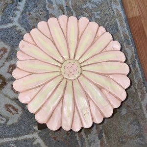 Pink flower step stool.